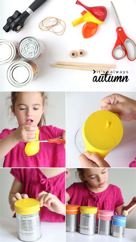 Not only will they have hours of entertainment this is one of the easiest homemade musical instruments for kids to make. kid made drum set and kazoo {easy indoor craft | Instrument craft, Homemade musical instruments ...