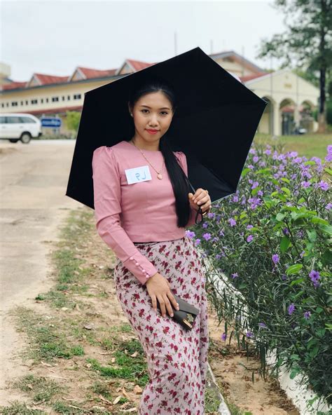 Myanmar Traditional Dress Traditional Dresses Model Girl Photo