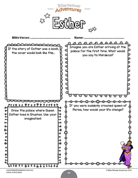 Esther Activity Book And Lesson Plans Kids Ages 6 12 Book Activities
