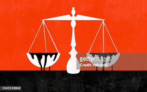 Scales Of Justice Corrupt With Black Liquid High Res Stock Photo