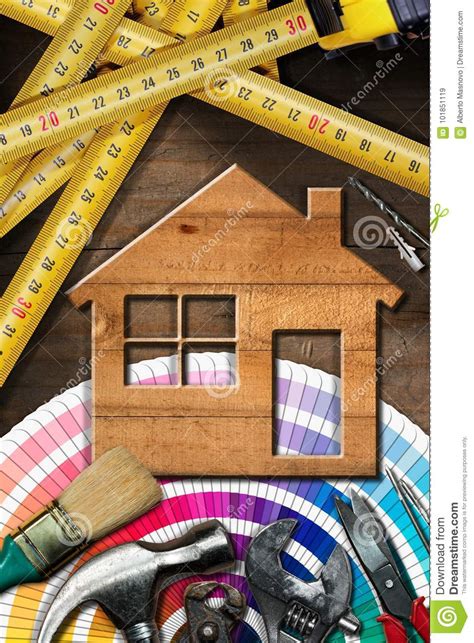 Home Improvement Concept Work Tools And House Stock Image Image Of