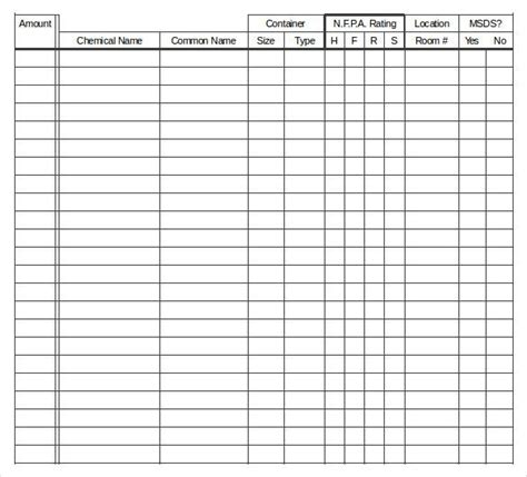 Chemical Inventory List Template Excel Tutore Org Master Of Documents