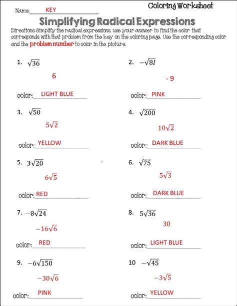 Free Radicals Worksheet With Answers Download Free Radicals Worksheet With Answers Png Images