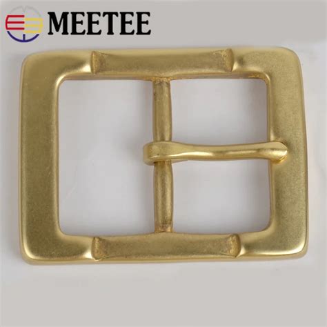 meetee solid brass men belt buckle metal pin buckle head for belt 36 37mm diy leather craft