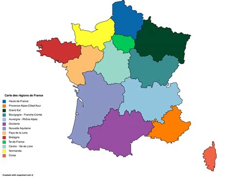 Carte Des Régions De France à Compléter En Ligne My Blog