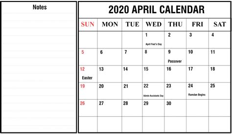 20 Blank Calendar April 2020 Printable Free Download Printable