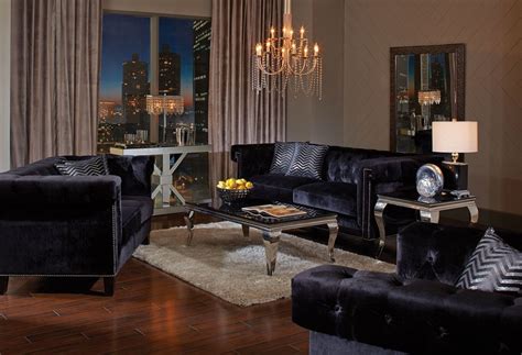 Reventlow Sofa In A Black Velvet Fabric Homeplus Velvet Living Room