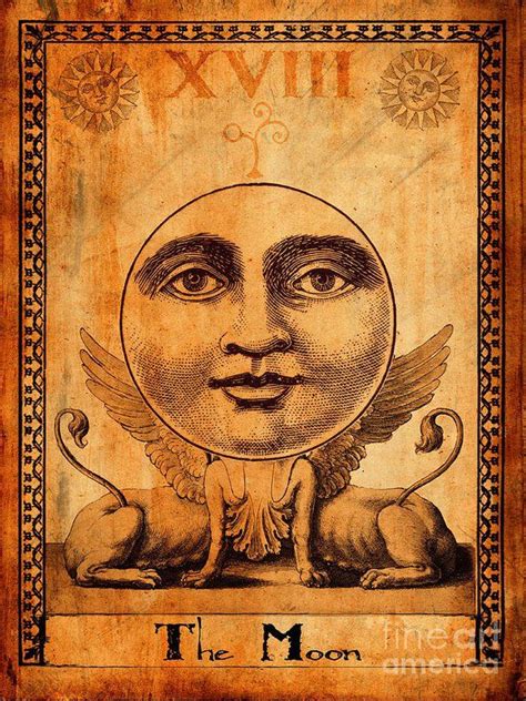 The Moon The Moon Tarot Card The Sun Tarot Mystique Vintage Tarot