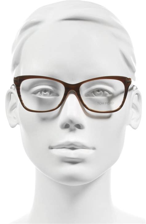 tom ford 52mm cat eye optical glasses in dark brown modesens