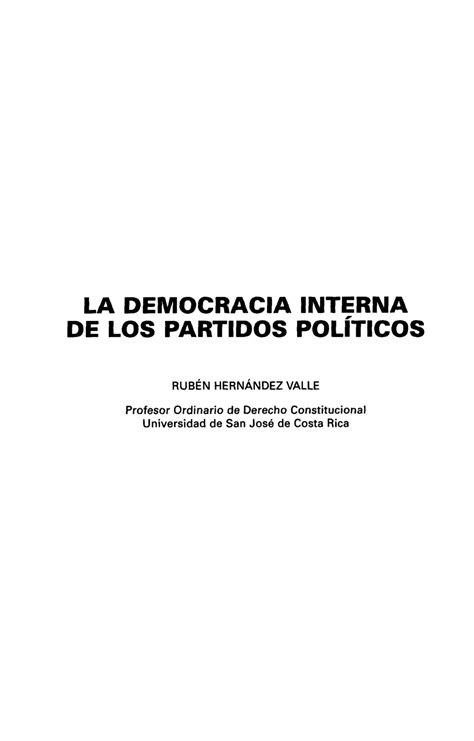 Pdf La Democracia Interna De Los Partidos Pol Ticos