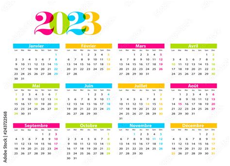 Vecteur Stock Calendrier 2023 Adobe Stock