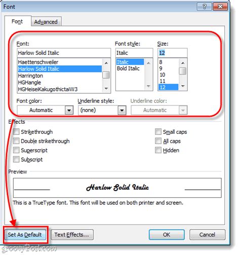 How To Change The Default Font In Microsoft Word 2010