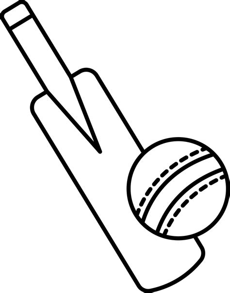 Cricket Bat With Ball Icon In Line Art 24145196 Vector Art At Vecteezy