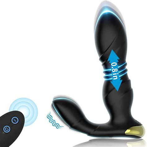 FIDECH Thrusting Anal Vibrator Anal Butt Plug Prostate Massager With Vibration Remote Control