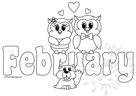 Clipart Month Of February Text Coloring Page