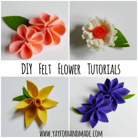 Diy Felt Flower Tutorial Four Unique Flowers With Step By Step Photo