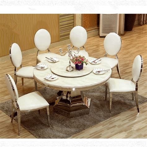 10 Seater Marble Top Dining Table With Turntable Large Dining Table