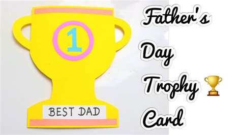 Fathers Day Trophy Cardbest Dad Cardfathers Day Card Ideas Card