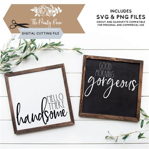 Hello There Handsome Svg Good Morning Gorgeous Svg Bathroom Etsy