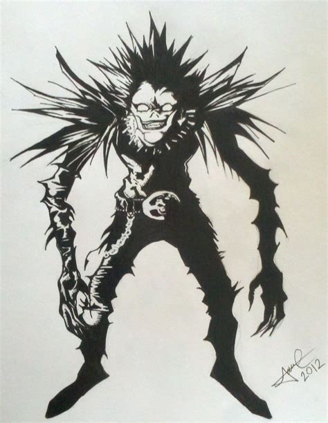 Ryuk From Death Note In Black And White By Jimcrilley On Deviantart