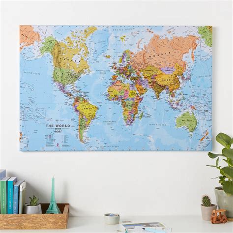 World Canvas Map Print By Maps International