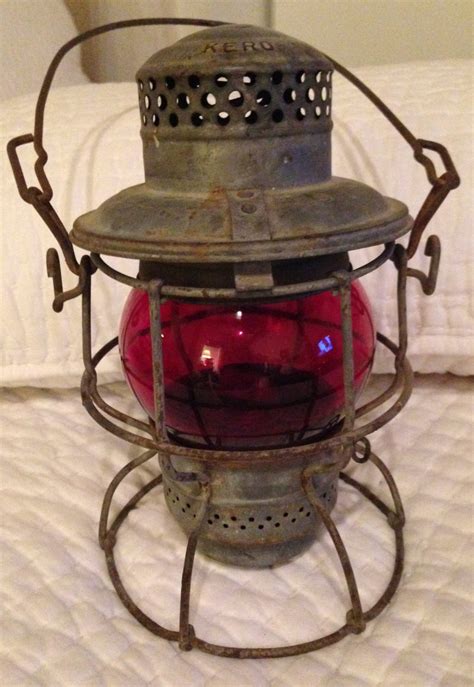 Antique 1930s Adlake Kero Wt Co Railroad Lantern With Amber