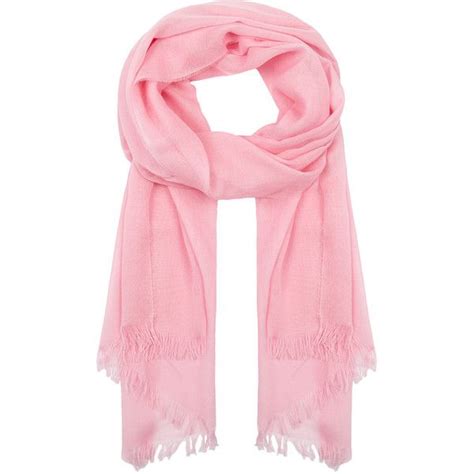 Johnstons Of Elgin Pink Lightweight Cashmere Scarf Featuring Polyvore Womens Fashion Ac