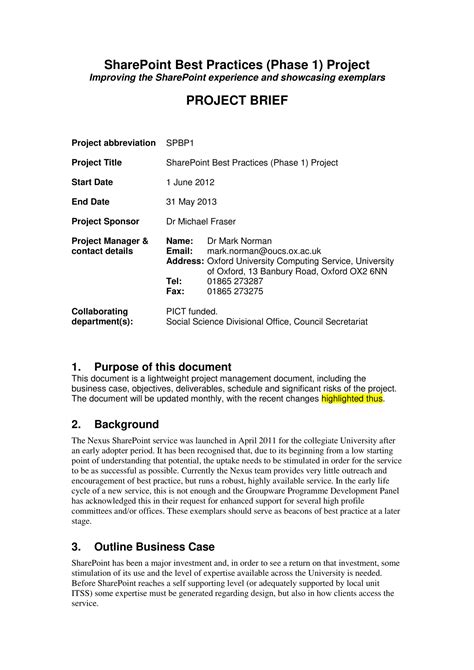 Project Brief 15 Examples Format How To Make Pdf Tips