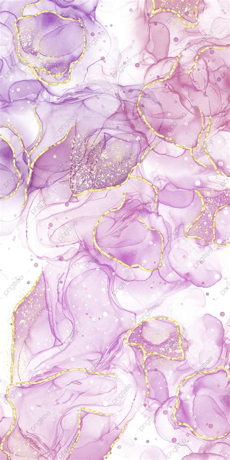 Pink Purple Marble With Gold Sparkle Alcohol Background Ink