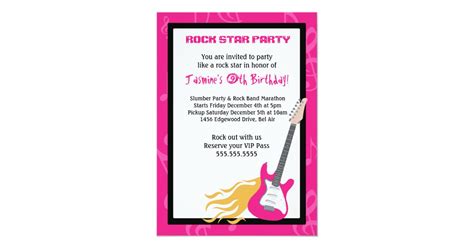 Girls Rocker Guitar Hero Birthday Party Invitation Zazzle