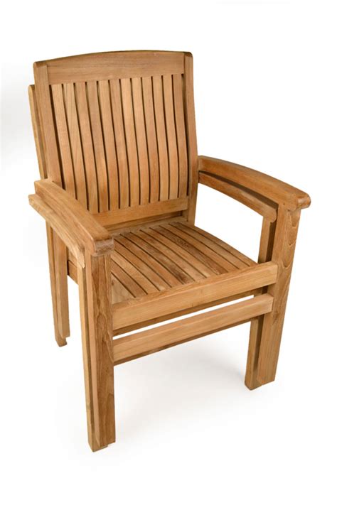 This outdoor teak chair folds quickly and easily for storage making it a perfect 100% teak chair for boats yachts or extra seating for unexpected dinner guests. Oxford Teak Stacking Chairs - Grade A Teak Furniture