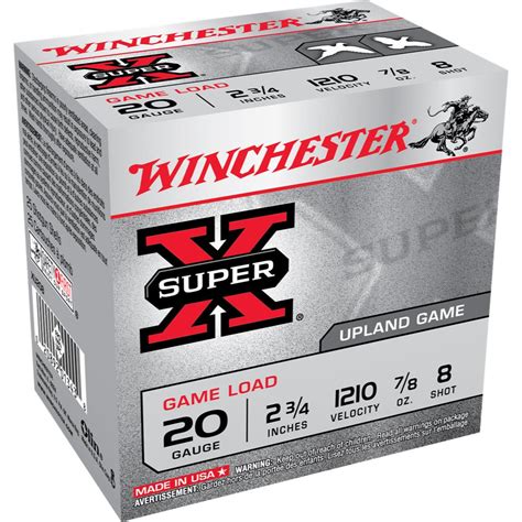 Winchester Ammo Super X 20 Gauge 275 Shotshells 8 Shot Presleys