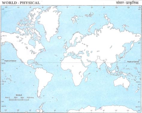 Physical Map Of World Blank Printable Pdf