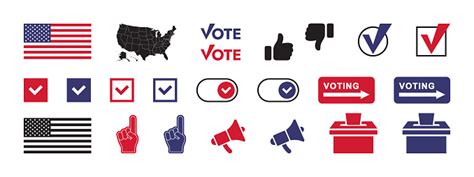 ilustración de conjunto de iconos de elección y votación votar en las elecciones gráficos