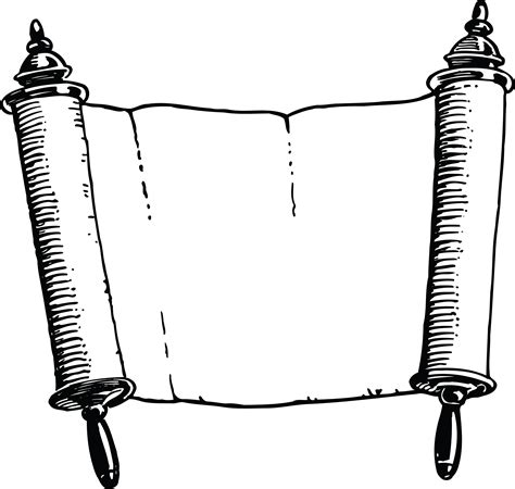 Black Scrolls Clipart Clip Art Torah Scroll Transparent Cartoon