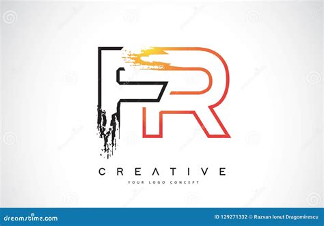 Fr Creative Modern Logo Design With Orange And Black Colors Mon Stock