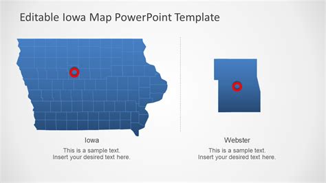 Iowa US State With Counties PowerPoint Map SlideModel