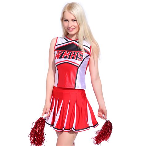 High School Cheer Musical Glee Cheerleader Costumes Outfit Fancy Dress