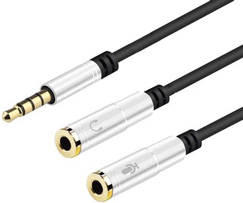 Nisun 35mm Jack Headphone Mic Audio Y Splitter Cable 1 Male To 2