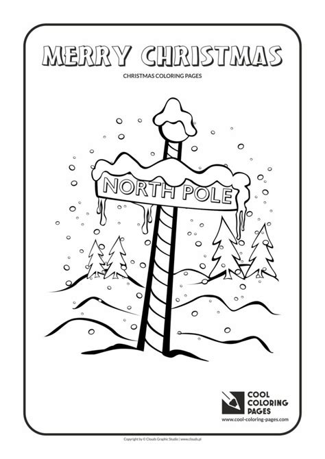 North Pole Sign Coloring Page Printable