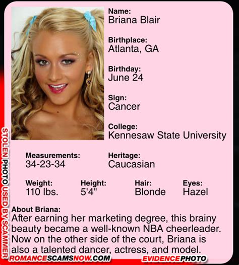 Know Your Enemy Briana Blair Do You Know This Girl Scars Rsn Romance Scams Now