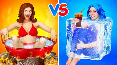 Hot Vs Cold Challenge 2 Girl On Fire Vs Icy Girl By Multi Do Food Youtube