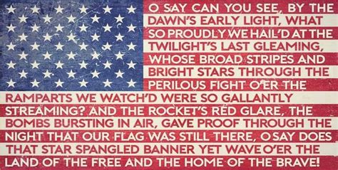 American Flag Star Spangled Banner Lyrics Metal Sign 24 X 12 Etsy
