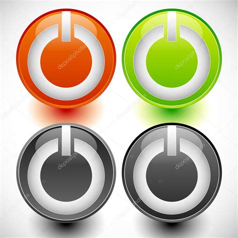Power Buttons Switches Set — Stock Vector © Vectorguy 83492084