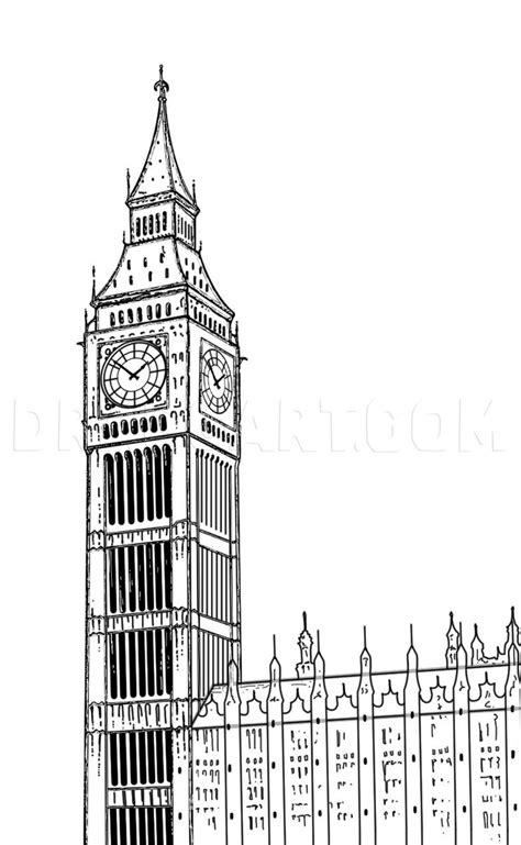 How To Draw Big Ben Step By Step Drawing Guide By Kingtutorial