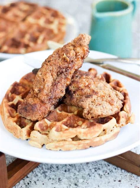 I used ready made potato waffles, as they are only 2.5 syns each, but you could also make my potato waffles. Fried Chicken and Sweet Potato Waffles - Wicked Spatula