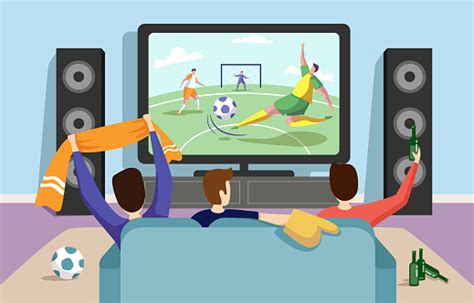 Colorful Illustration Of A Football Soccer Match Stock Illustration