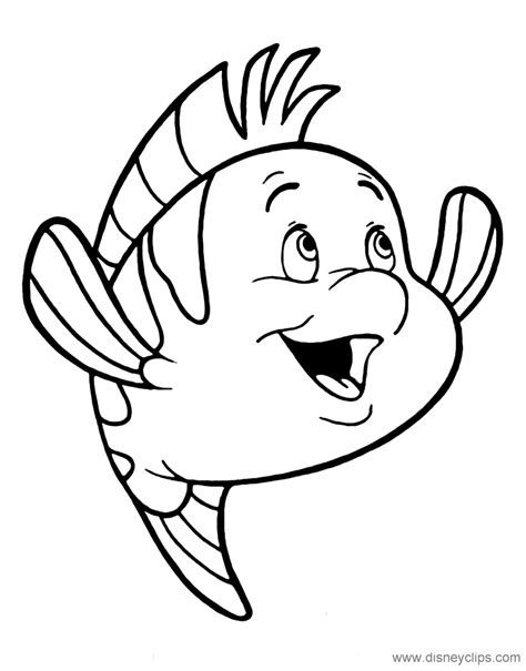 ️little Mermaid Flounder Coloring Pages Free Download