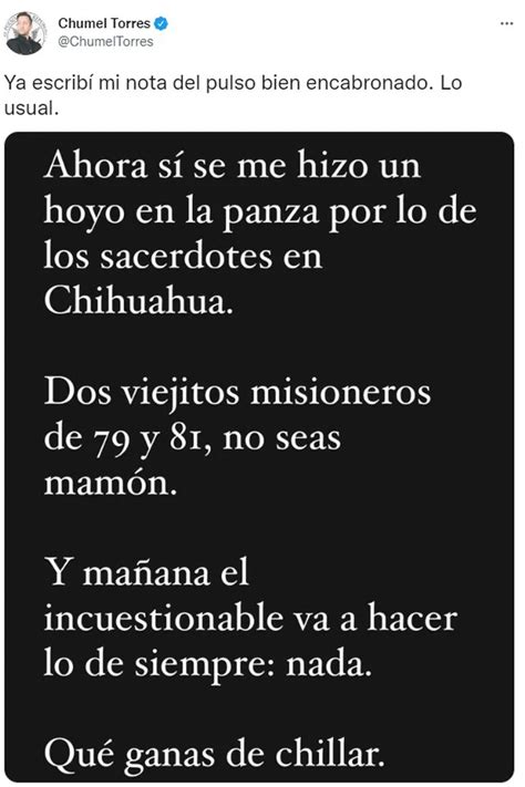 “qué Infierno Se Está Volviendo Mi País” Chumel Torres Condenó El Asesinato De Sacerdotes