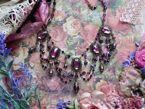 Amethyst Purple Faceted Beaded Glass Stones Beaded Necklace Etsy